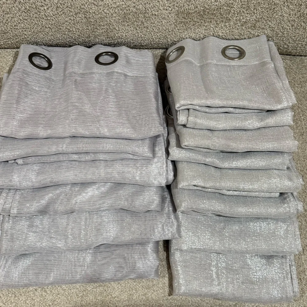 Silver sparkling Grommet Curtains